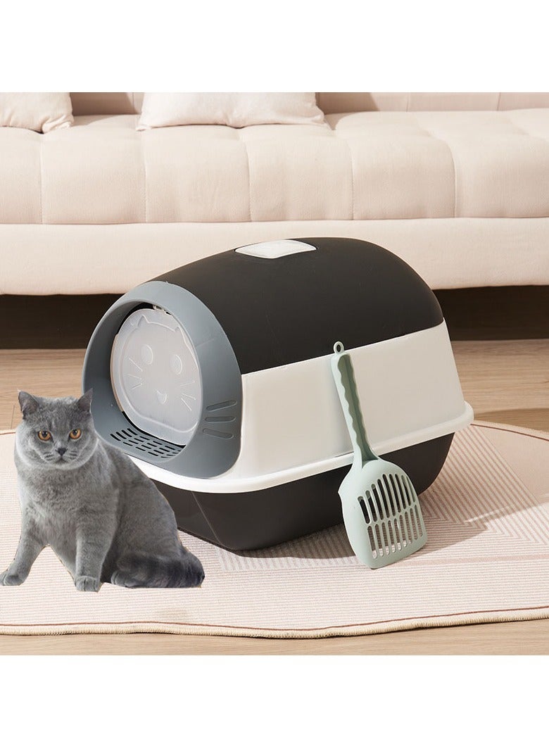 Cat Litter Box Fully Enclosed Large Cat Litter Box Extra Large Enclosed Cat Litter Box Black