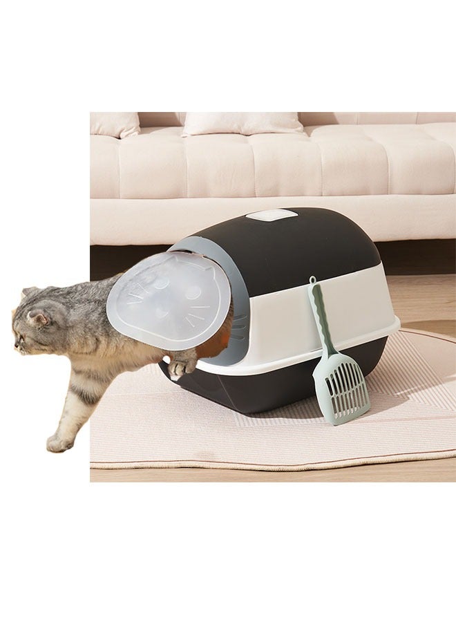 Cat Litter Box Fully Enclosed Large Cat Litter Box Extra Large Enclosed Cat Litter Box Black