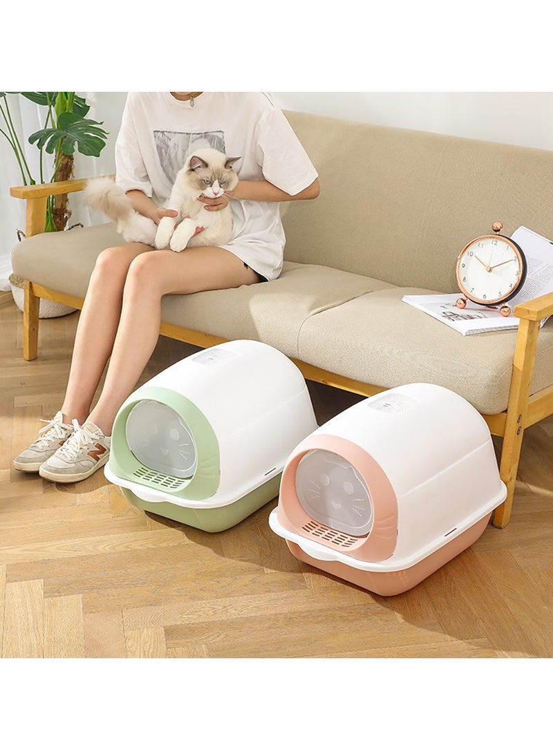 Cat Litter Box Fully Enclosed Large Cat Litter Box Extra Large Enclosed Litter Box Grey