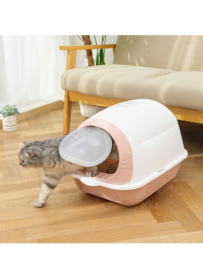 Cat Litter Box Fully Enclosed Large Cat Litter Box Extra Large Enclosed Litter Box Grey