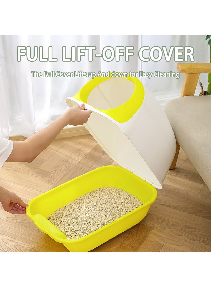 Cat Litter Box Fully Enclosed Large Cat Litter Box Extra Large Enclosed Litter Box Grey