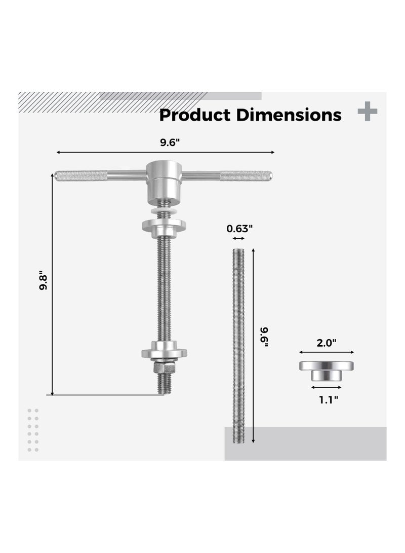 Bicycle Headset and Bottom Bracket Press Tool (Polished Silver) - Essential Bike Repair Accessory with 2 BB Drifts for Easy Installation of Headset Cups and BB Shell Bearings.