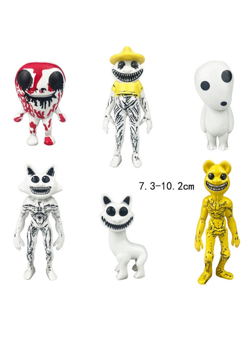 Freak Zoo Doll Game Peripheral Model Toy Ornaments (Deformed Zoo Set A 6 Pieces)