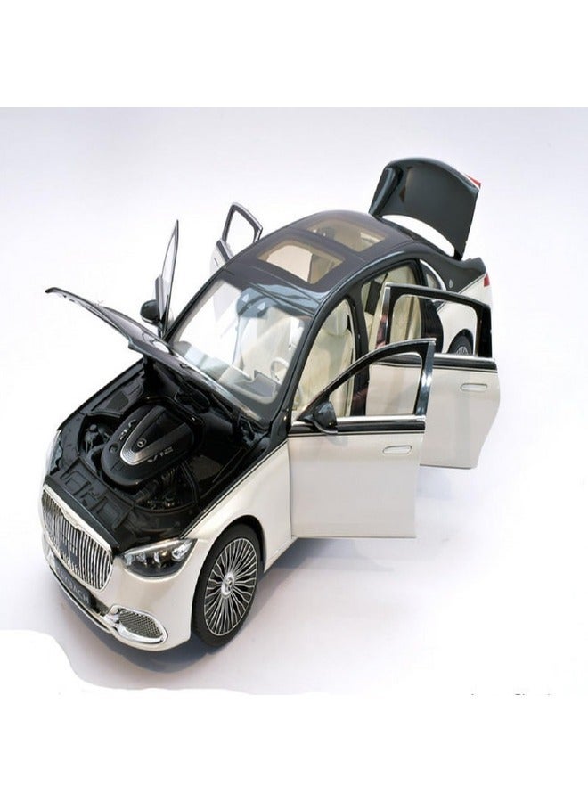 Luxury Sedan Alloy Diecast & Toy Car Metal Model with Sound and Light Shock Absorber Collectible Toy (Color: A, Size: With Box)