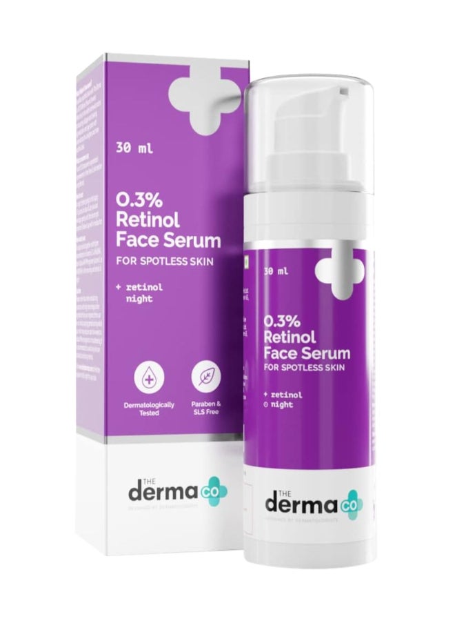 The Derma Co 0.3% Retinol Face Serum for Younger-Looking & Spotless Skin - 30 ml