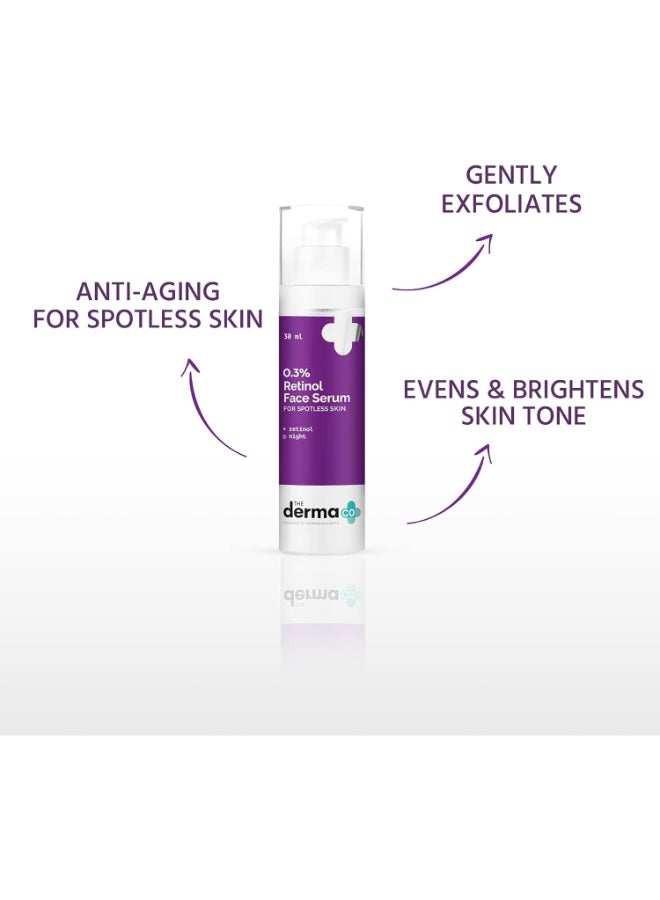 The Derma Co 0.3% Retinol Face Serum for Younger-Looking & Spotless Skin - 30 ml