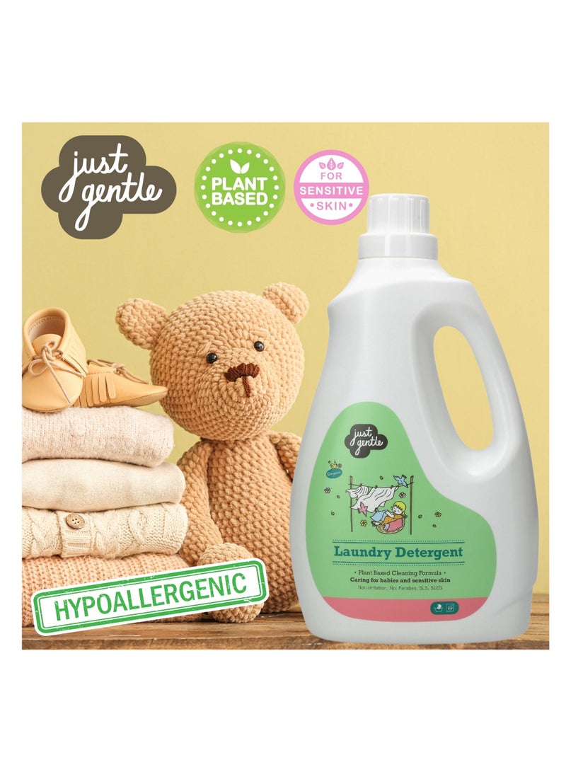 Just Gentle Plant-Based Hypoallergenic Laundry Detergent - Eco-Friendly, Gentle on Sensitive Skin, 3 Litres