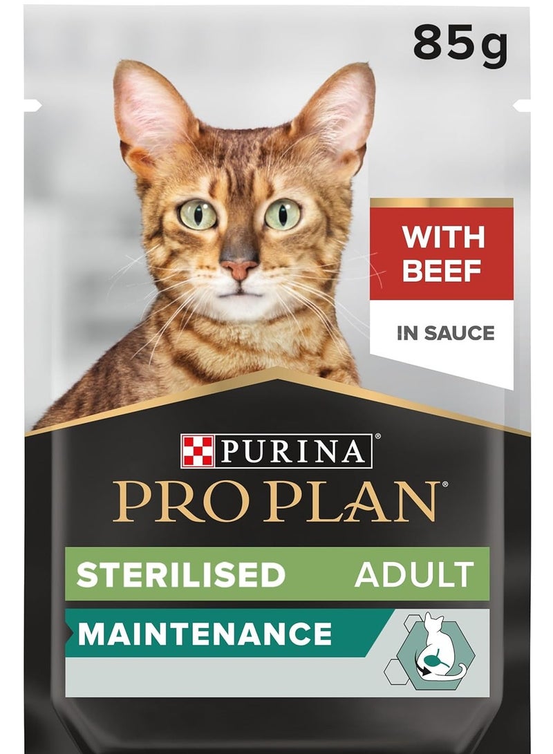 PURINA pro plan Sterilised Adult Wet Cat Food with Beef 85g 26 pouches