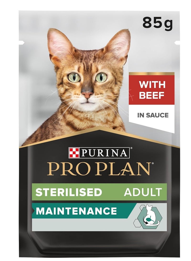 PURINA pro plan Sterilised Adult Wet Cat Food with Beef 85g 26 pouches