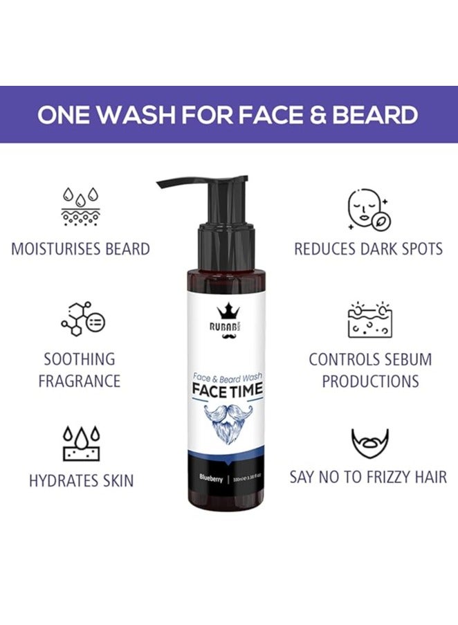 4-in-1 Beard Kit for Men| Advance Beard Oil, Face & Beard Wash, Beard Brush & Wooden Beard Comb for Men| Daily Care of Beard or Amazing Gift Kit for Men