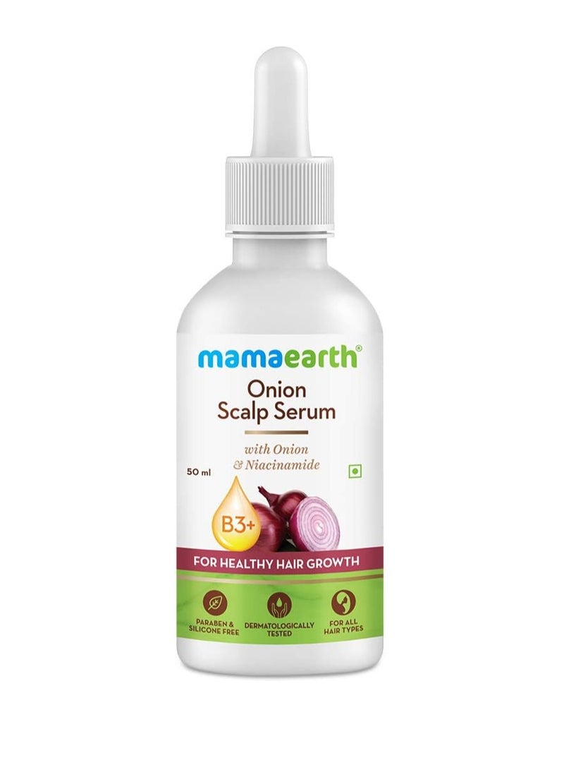 Mamaearth Onion Scalp Serum With Onion Oil and Niacinamide | For Healthy Hair Growth | 50ml