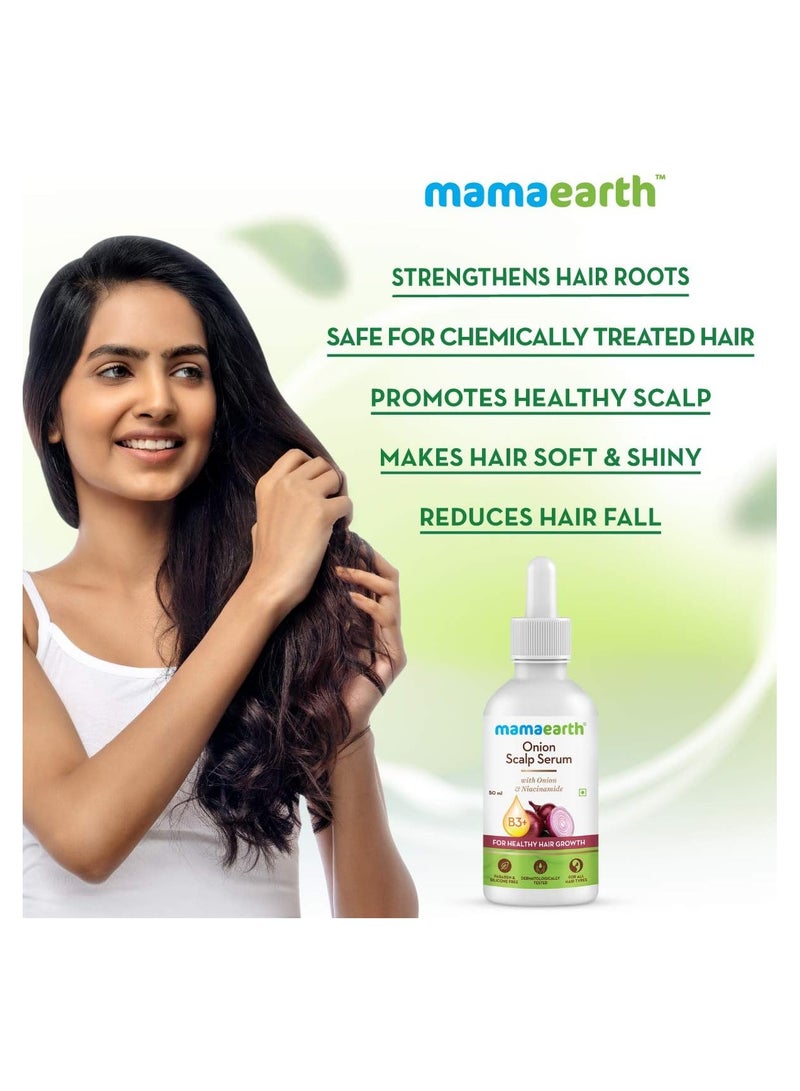 Mamaearth Onion Scalp Serum With Onion Oil and Niacinamide | For Healthy Hair Growth | 50ml