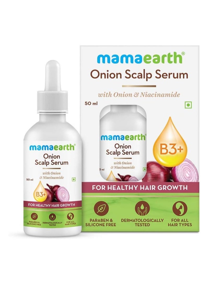 Mamaearth Onion Scalp Serum With Onion Oil and Niacinamide | For Healthy Hair Growth | 50ml