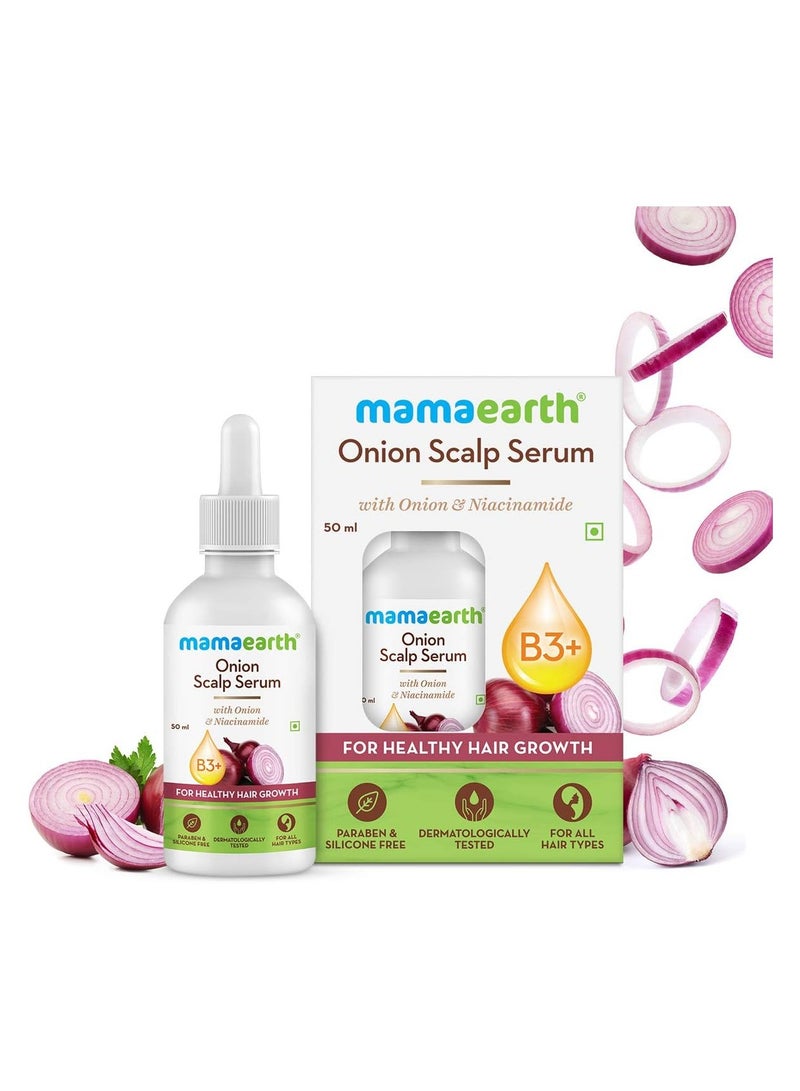 Mamaearth Onion Scalp Serum With Onion Oil and Niacinamide | For Healthy Hair Growth | 50ml