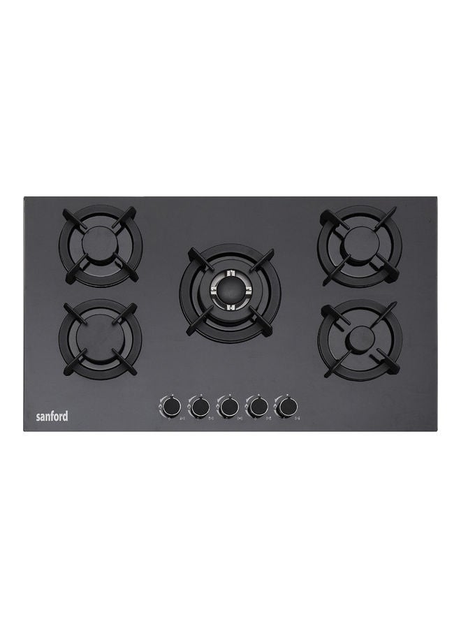 Glass Gas Hob 5 Burner SF5458GH BS Black