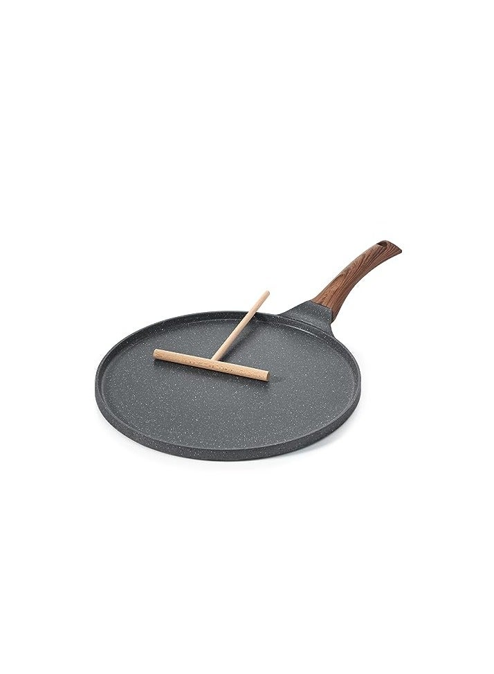 Nonstick Crepe Pan, Swiss Granite Coating Dosa Pan Pancake Flat Skillet Tawa Griddle 10-Inch With Stay-Cool Handle nonstick coating, approved. free, ,safe & healthy.