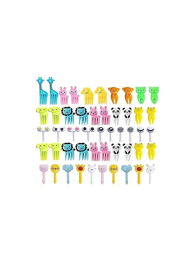 50 Pcs Food Fruit Fork Picks for Kids Cute Animals Bento Box Decor ForksCake Little Forks Dessert Forks Mini Cartoon Toothpick