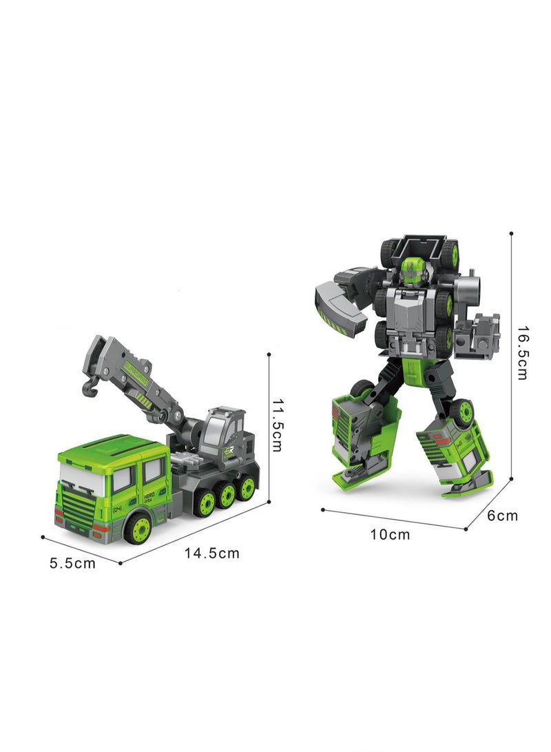 Transformer Robot Engineering Vehicle Model Children's Toy Set Gift (Transformer Crane Sky Arm)