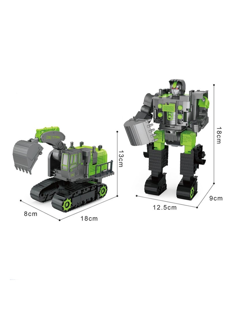 Transformer Robot Engineering Vehicle Model Children's Toy Set Gift (Transformer Excavator Invincible Iron Arm King)