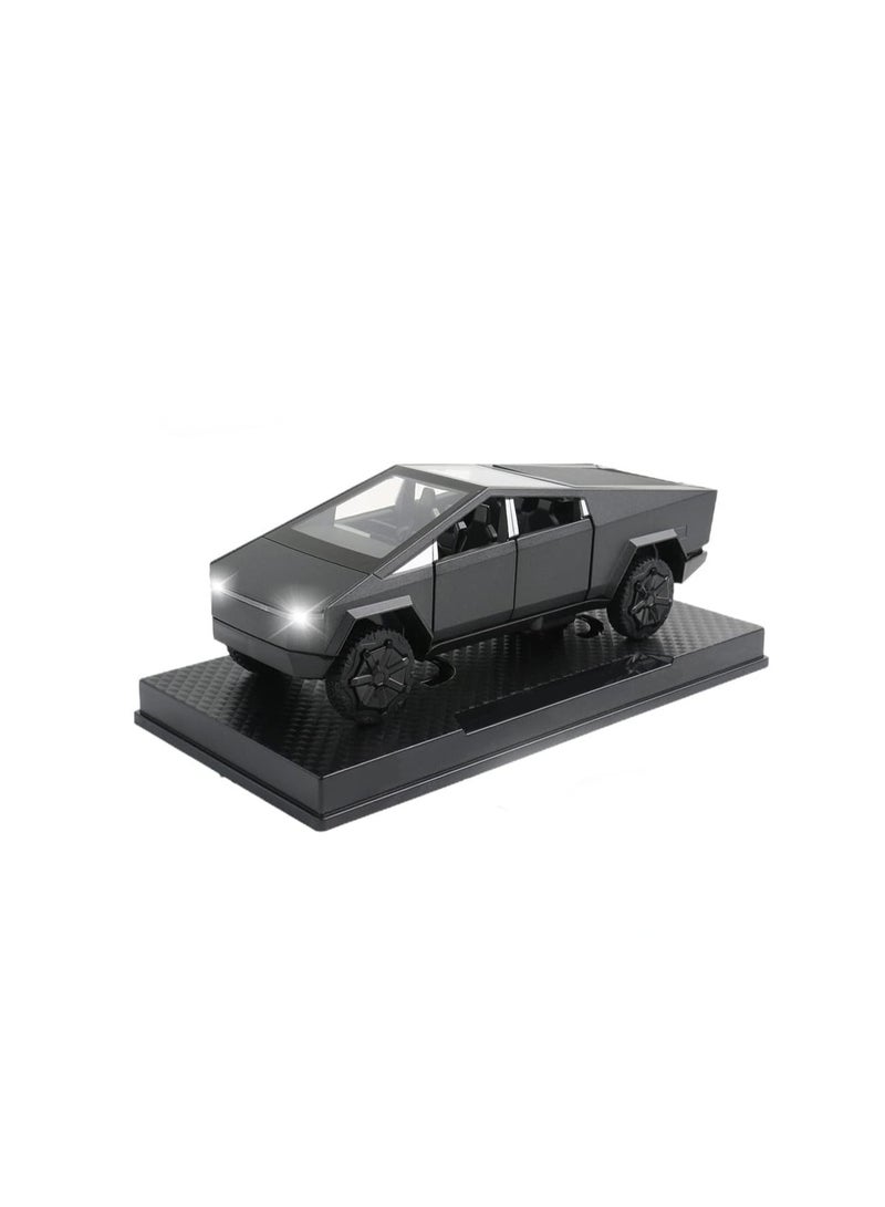 1/32 Grey Toy Truck Pickup Truck Suv Alloy Car Model Diecast Metal Toy Truck Model Simulation Sound Light Gift Boy Girl