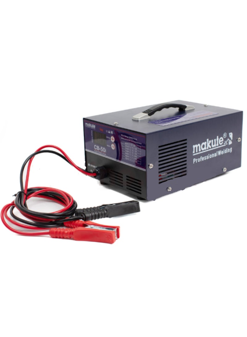 Battery Charger | 12V/24V Lead-Acid Battery Charger | Digital Display, Overload & Polarity Protection, 8A-50A Current Range, Single Phase Input, CB-50i