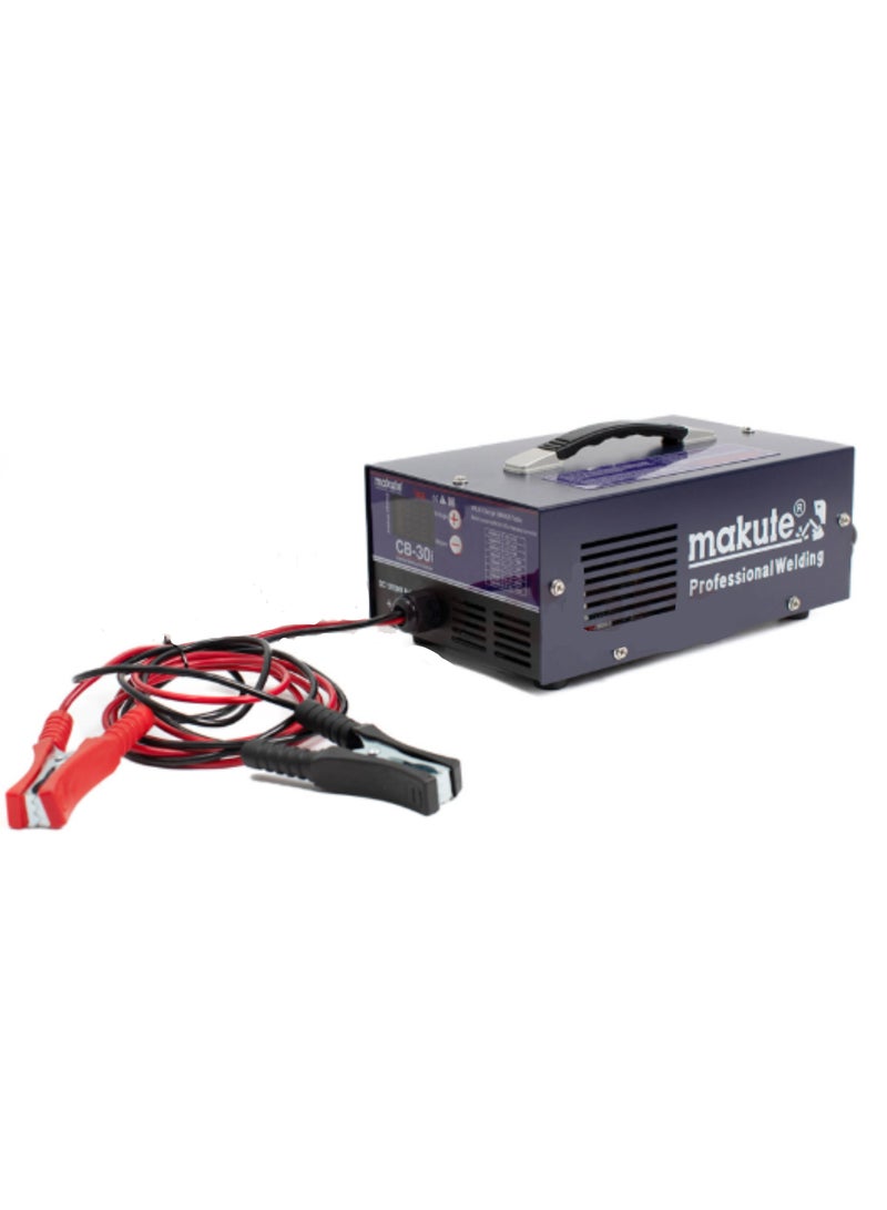 Car Battery Charger, 12V/24V Output, 4A-30A Charging Current, Digital Display, Overload and Polarity Reversal Protection, Lead-Acid Battery Charger for Motorcycles, Cars, Vans, Light Trucks-CB-30I