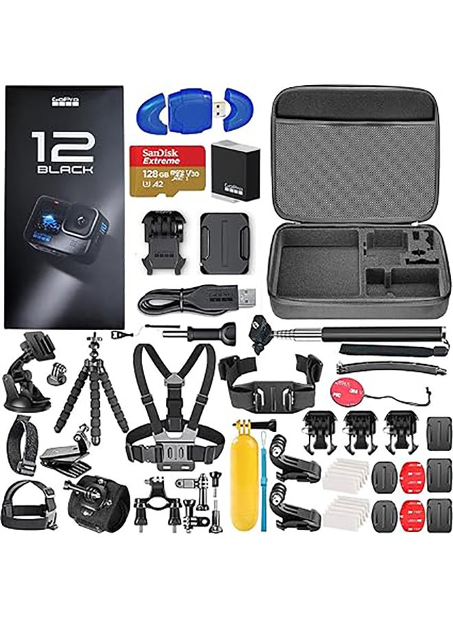 Hero12 Black 5.3K Action Camera Bundle With 128GB Card And 50 Accessories