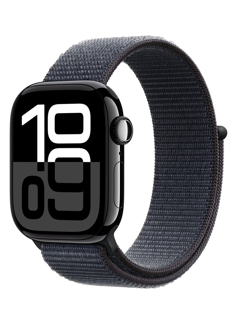 Watch Series 10 GPS 42mm Jet Black Aluminium Case With Ink Sport Loop