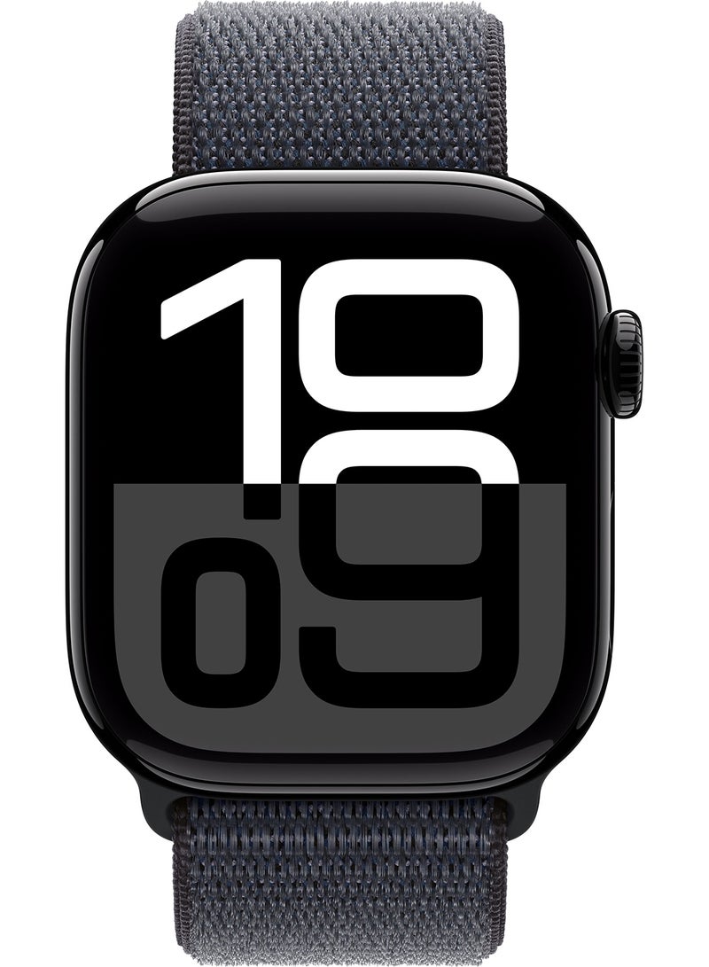 Watch Series 10 GPS 42mm Jet Black Aluminium Case With Ink Sport Loop