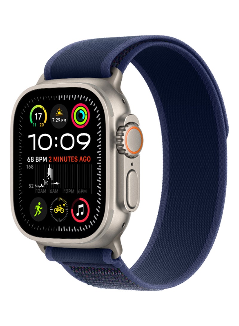 Watch Ultra 2 (2024) GPS + Cellular 49mm Natural Titanium Case With Blue Trail Loop - S/M