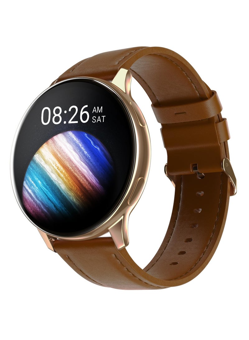 Noise Newly Launched Vortex Plus 1.46” AMOLED Display, AoD, BT Calling, Sleek Metal Finish, 7 Days Battery Life, All New OS with 100+ Watch Faces & Health Suite (Classic Brown)