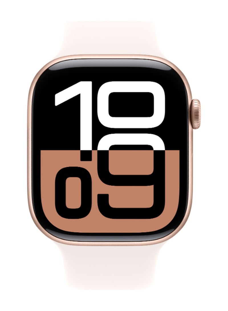 Watch Series 10 GPS 46mm Rose Gold Aluminium Case With Light Blush Sport Band