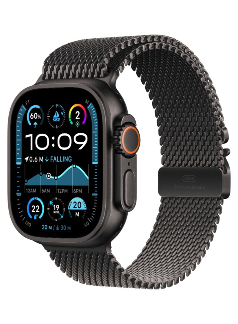 Watch Ultra 2 (2024) GPS + Cellular 49mm Black Titanium Case With Black Titanium Milanese Loop - L