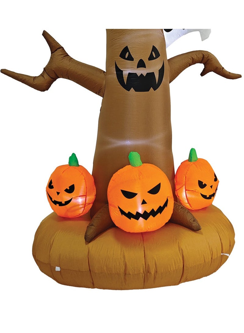 8 Feet Inflatable Spooky Tree with Pumpkin and Ghosts Halloween Decorations with Built in LED Lights, Perfect for Indoor and Outdoor Scary Display and Theme Parties