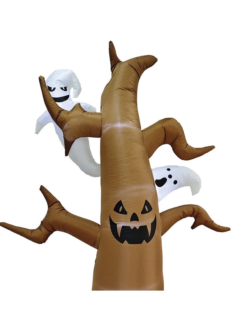 8 Feet Inflatable Spooky Tree with Pumpkin and Ghosts Halloween Decorations with Built in LED Lights, Perfect for Indoor and Outdoor Scary Display and Theme Parties