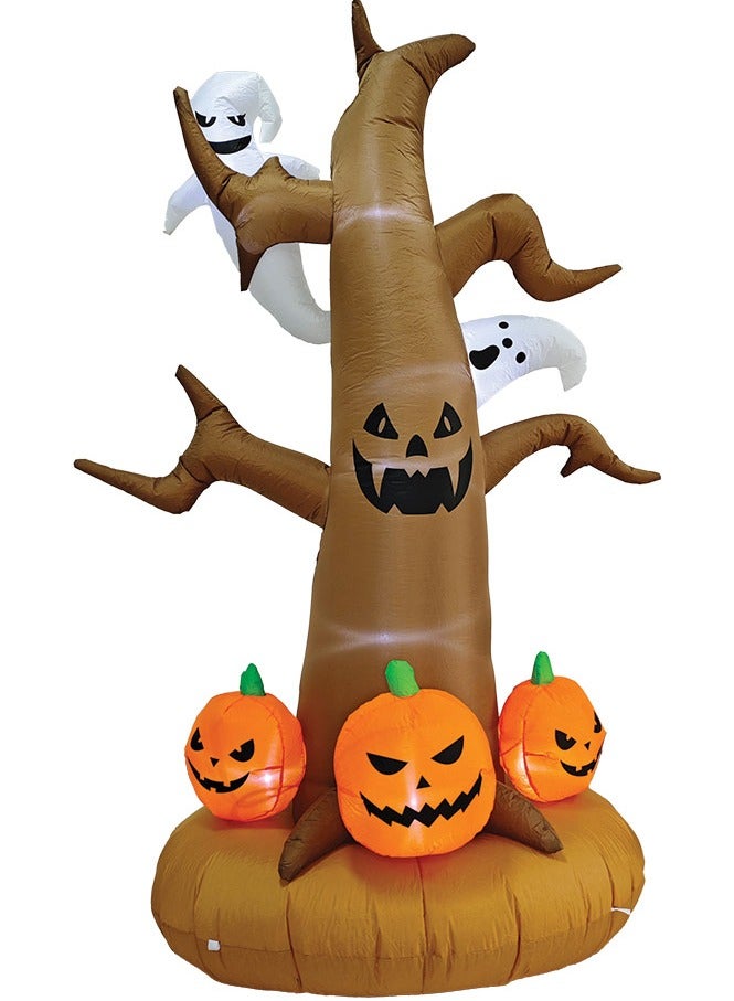 8 Feet Inflatable Spooky Tree with Pumpkin and Ghosts Halloween Decorations with Built in LED Lights, Perfect for Indoor and Outdoor Scary Display and Theme Parties