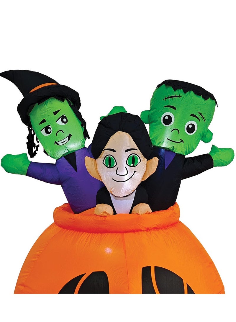 5 Feet Inflatable Spooky Cauldron with Kids Inside Halloween Decorations with Built in LED Lights Perfect for Indoor and Outdoor Scary Atmosphere Display