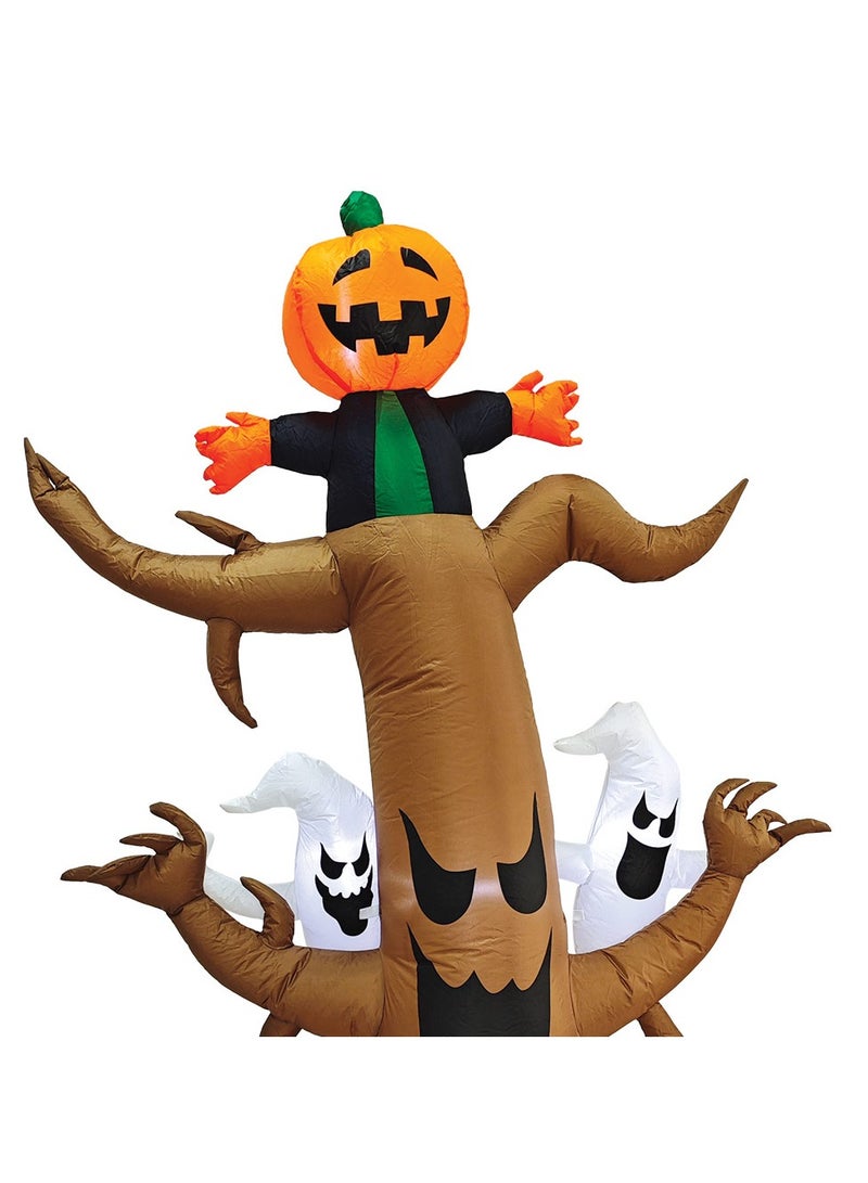 8 Feet Inflatable Spooky Tree Halloween Decor with Built in LED Lights Perfect for Indoor and Outdoor Creepy Theme Party