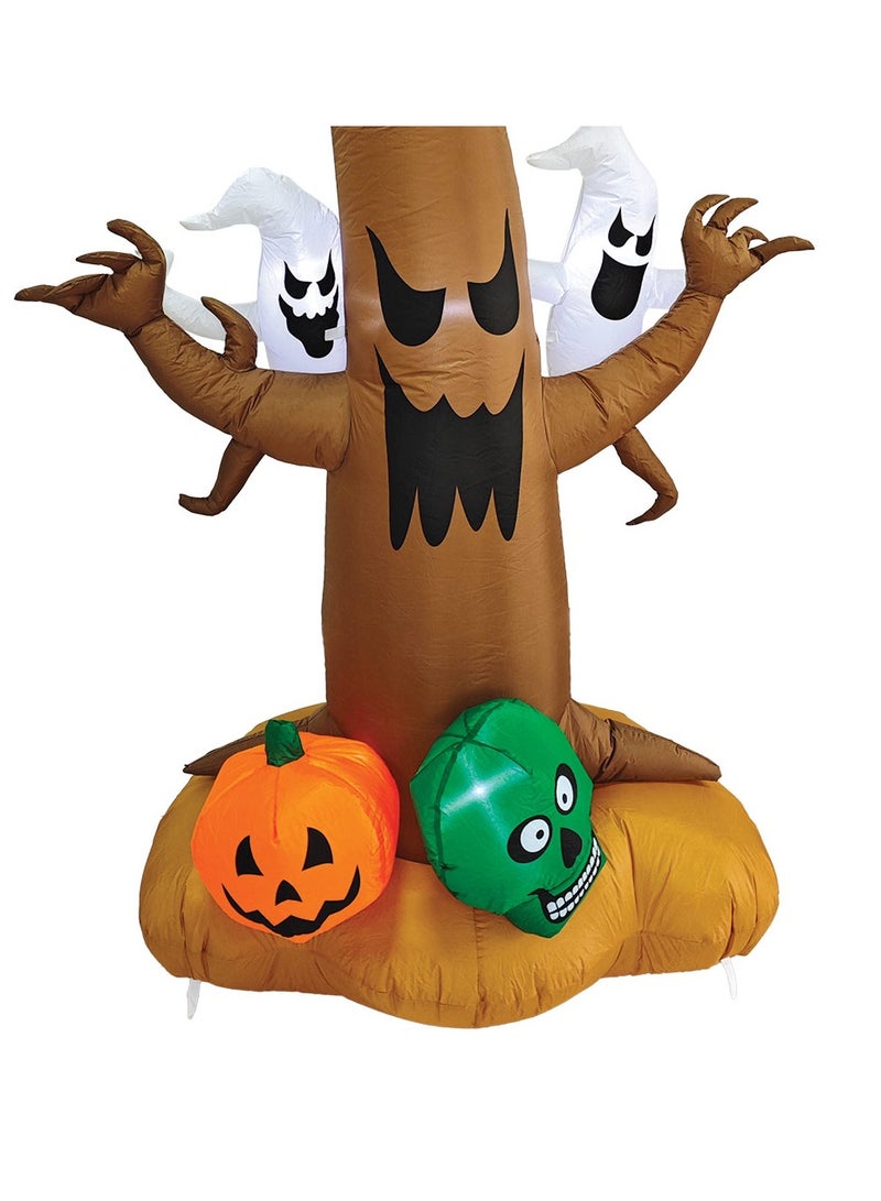 8 Feet Inflatable Spooky Tree Halloween Decor with Built in LED Lights Perfect for Indoor and Outdoor Creepy Theme Party