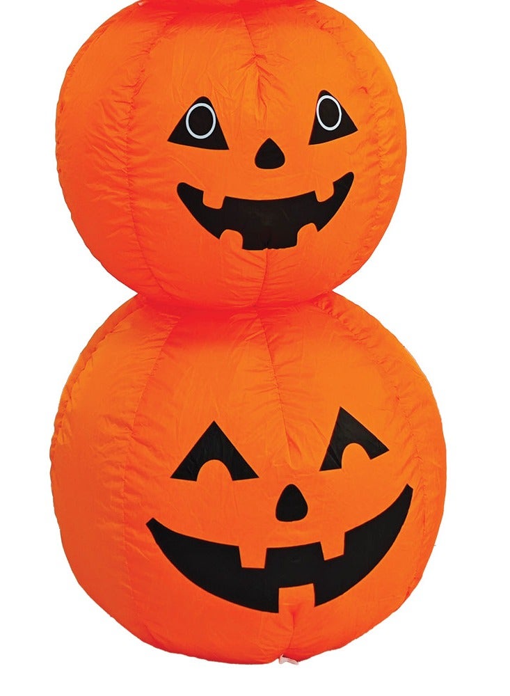 4 Feet Inflatable 3 Stacked Pumpkins Halloween Decorations  with LED Lights Perfect for Spooky Outdoor Yard and Indoor Scary Decor