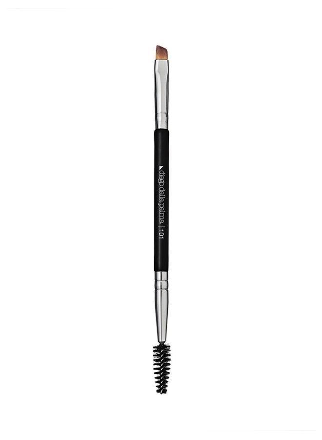 Professional Double-Ended Eyebrow Brush Black/Silver