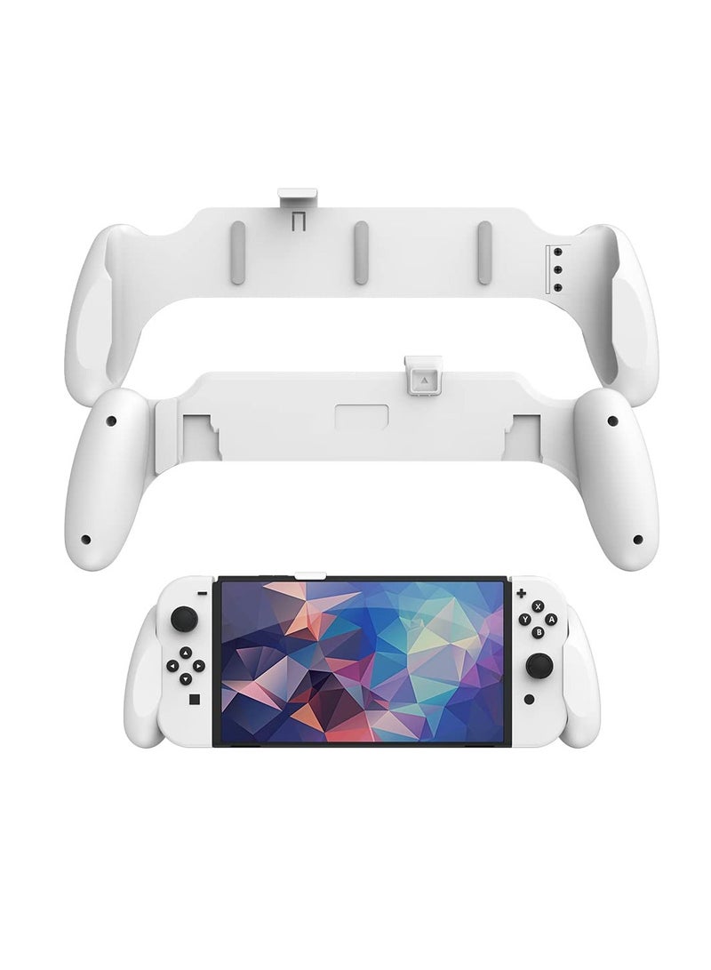 Ergonomic Hand Grip for Switch OLED/Dockable Switch, Comfort Fit for Nintendo Switch, Supports TV Connection (White) - Perfect for Enhanced Gaming Experience.