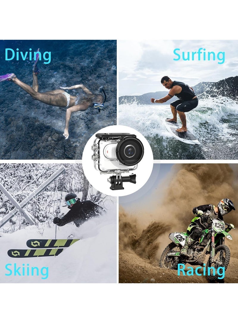 Dive Case for Insta360 GO 3, Waterproof Protective Case 197ft/60m Underwater Dive Housing Shell with Bracket Accessories