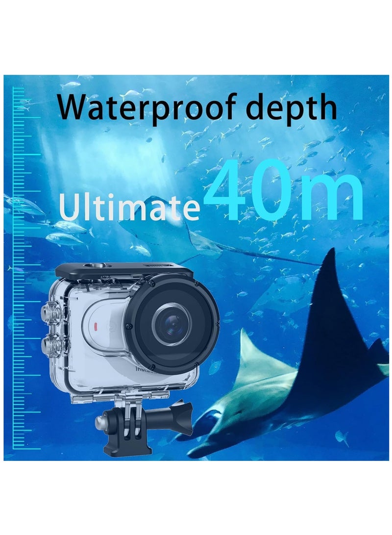 Dive Case for Insta360 GO 3, Waterproof Protective Case 197ft/60m Underwater Dive Housing Shell with Bracket Accessories