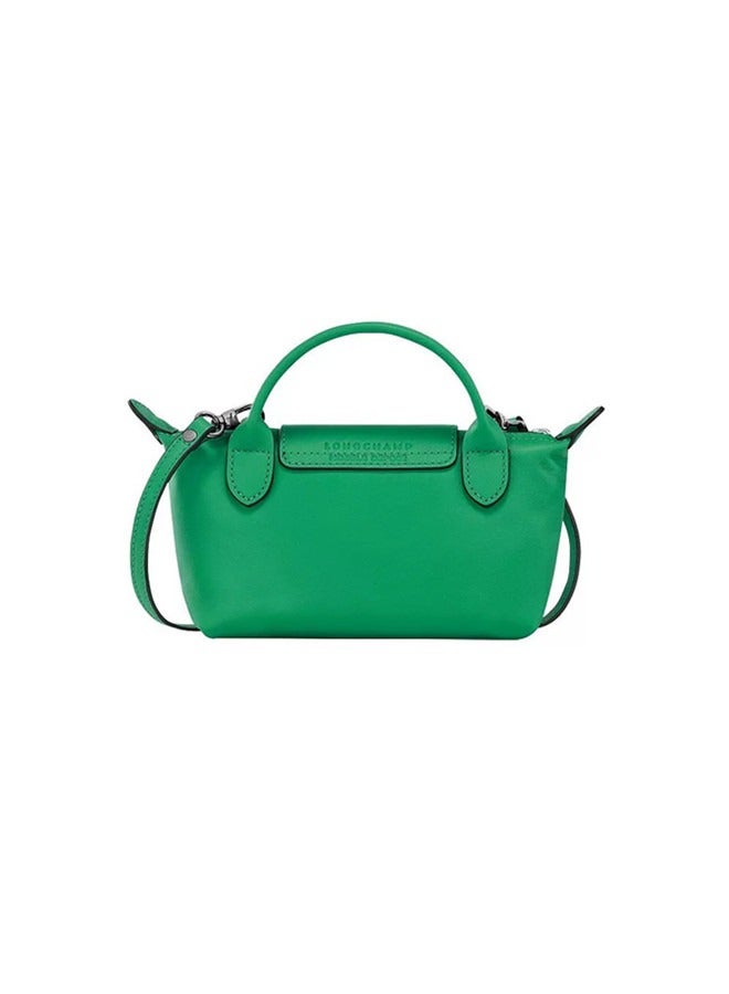 Champ Women's Classic Fashion Multi functional Leather Mini Makeup Bag Handbag Shoulder Bag Handheld Small Bag Green