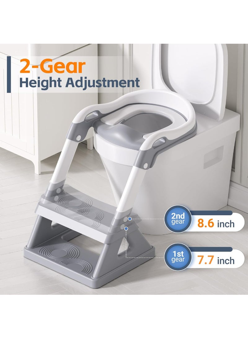 Potty Training Seat with Step Stool, Upgraded 2 in 1 Potty Training Toilet for Boys Girls, 3