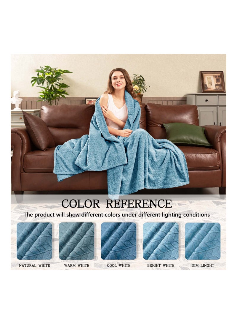 Super Soft Fleece Throw Blanket, Cozy Flannel Blanket for Adults, Lightweight Washable Plush Blanket for Couch, Sofa, Bed, Office - All Season Warm Throw (50