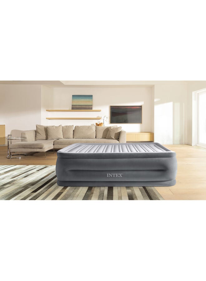 Comfort Plush Horizontal Beam Airbed Queen Size With Fiber-Tech Rp (W/220-240V Internal Pump) PVC Light/Dark Grey 152 X 203 X 56cm