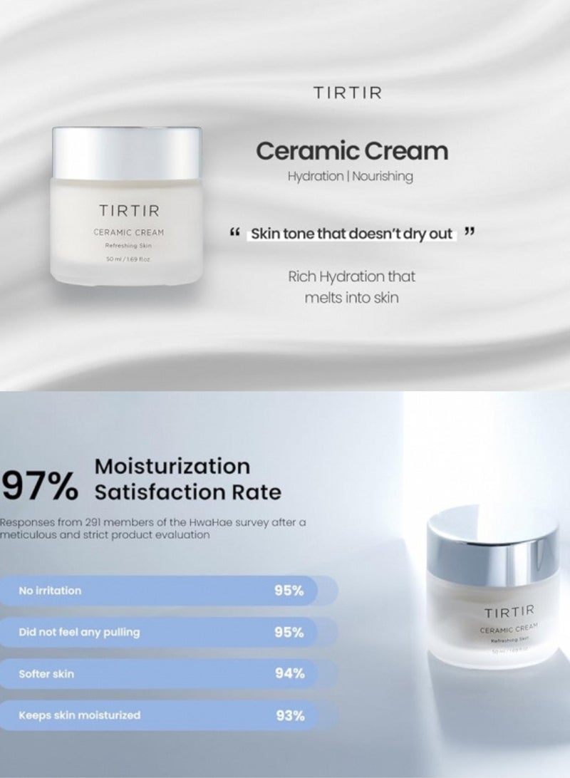 Tirtir Ceramic Cream – Refreshing and Hydrating Skin Cream with Ceramides – 50ml