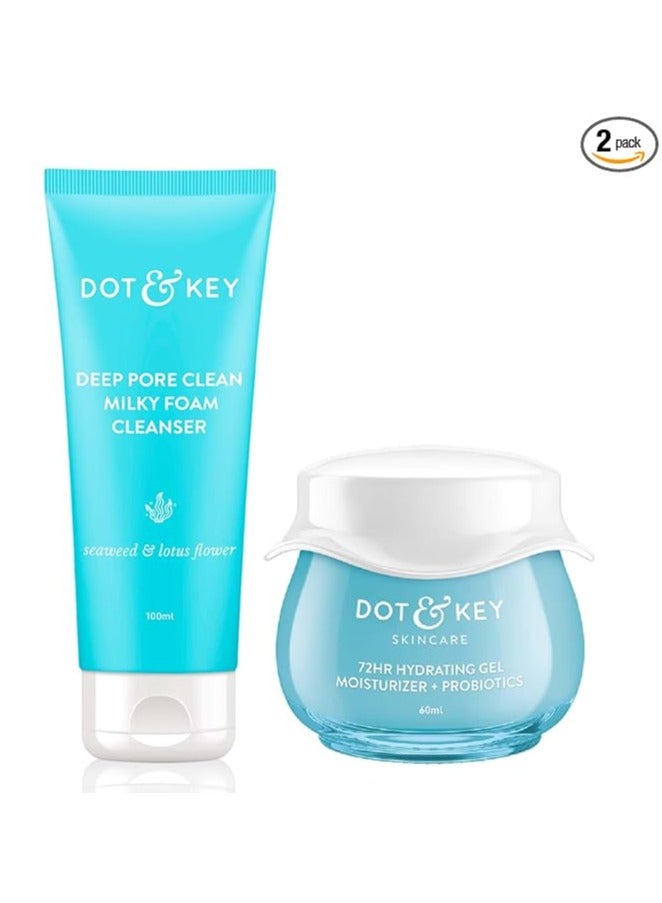 Dot & Key Pore Care Combo | Cleanser 100ml, Gel Moisturizer 60ml